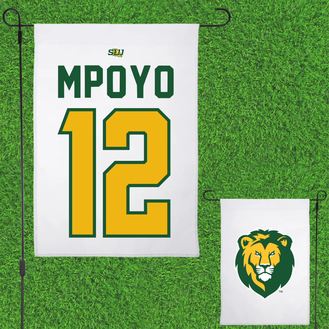 Southeastern Louisiana University Basketball White Garden Flag - #12 Joe Mpoyo
