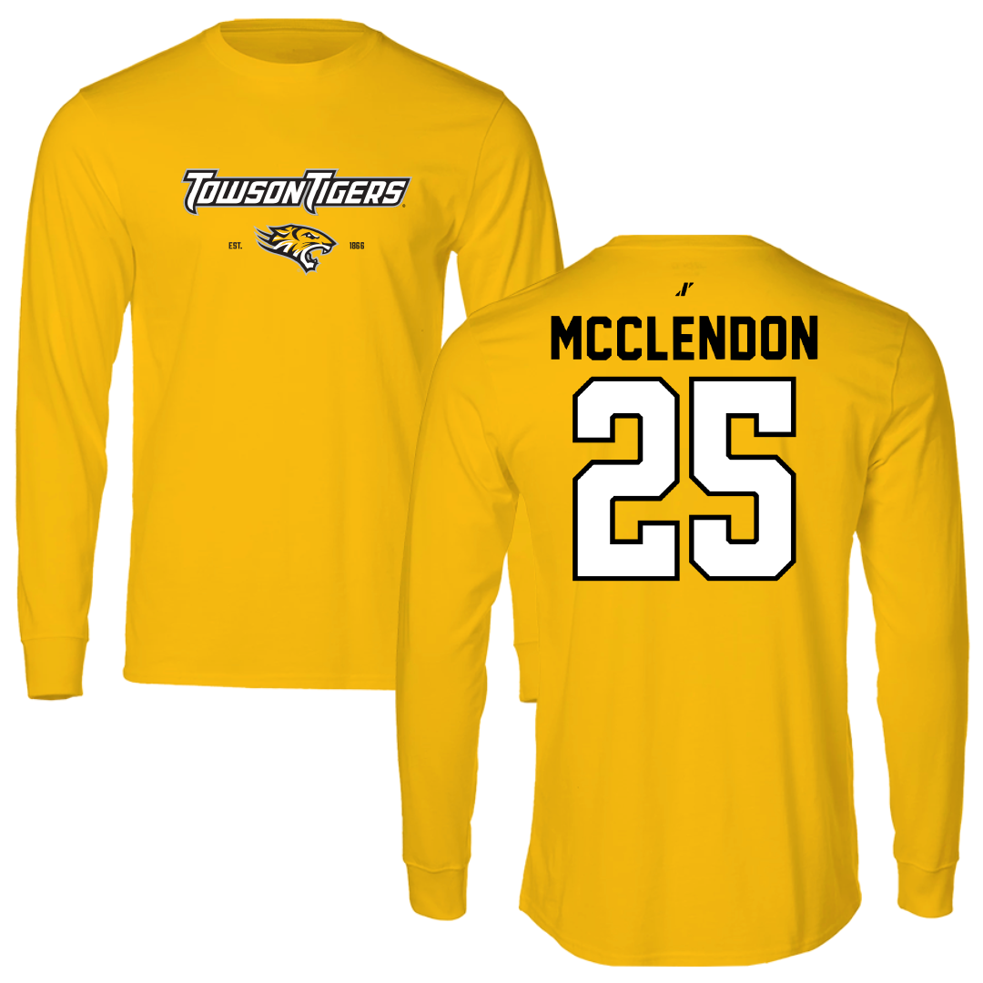 Towson University Football Gold General Long Sleeve - #25 Cedric McClendon