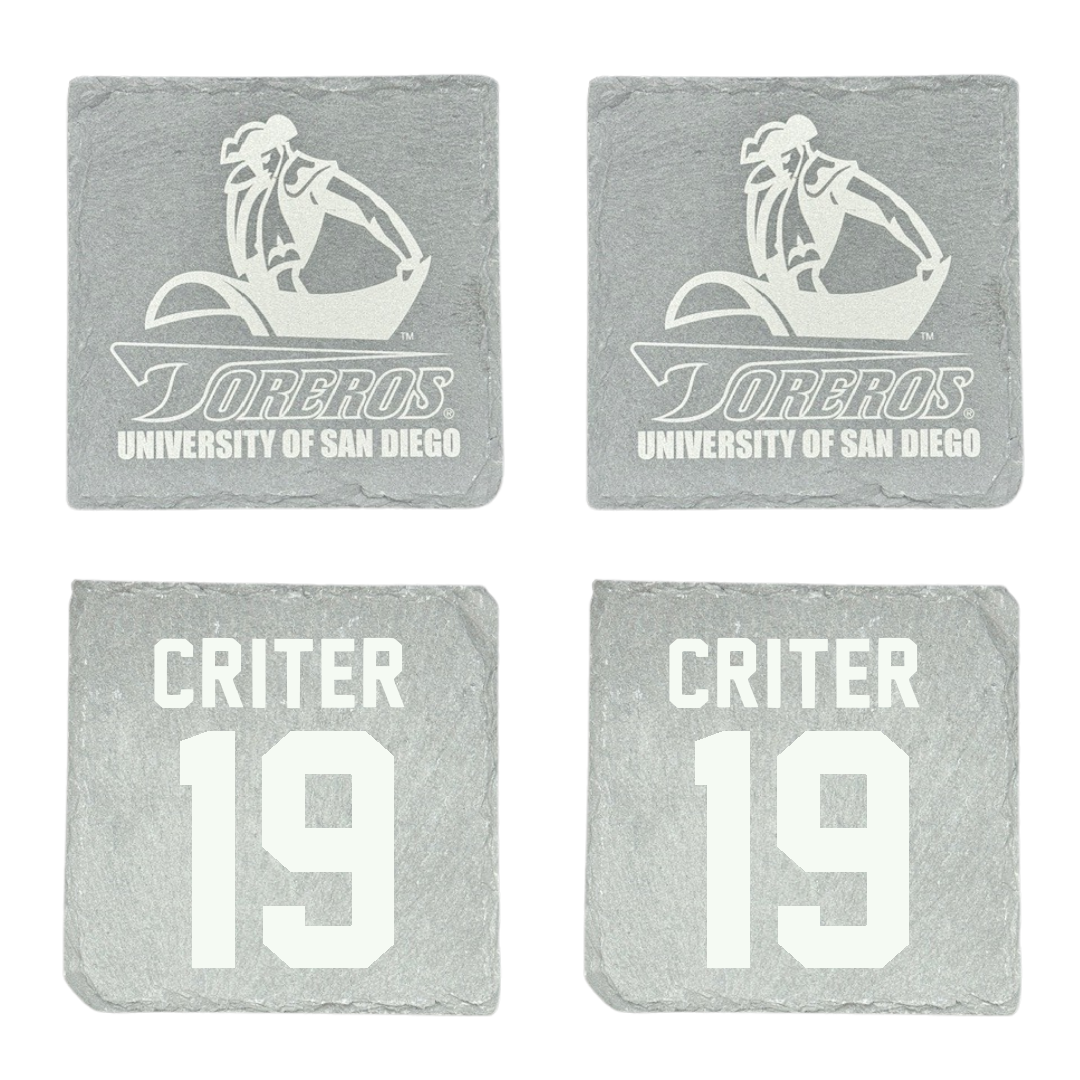 University of San Diego Football Stone Coaster (4 Pack)  - #19 Adam Criter