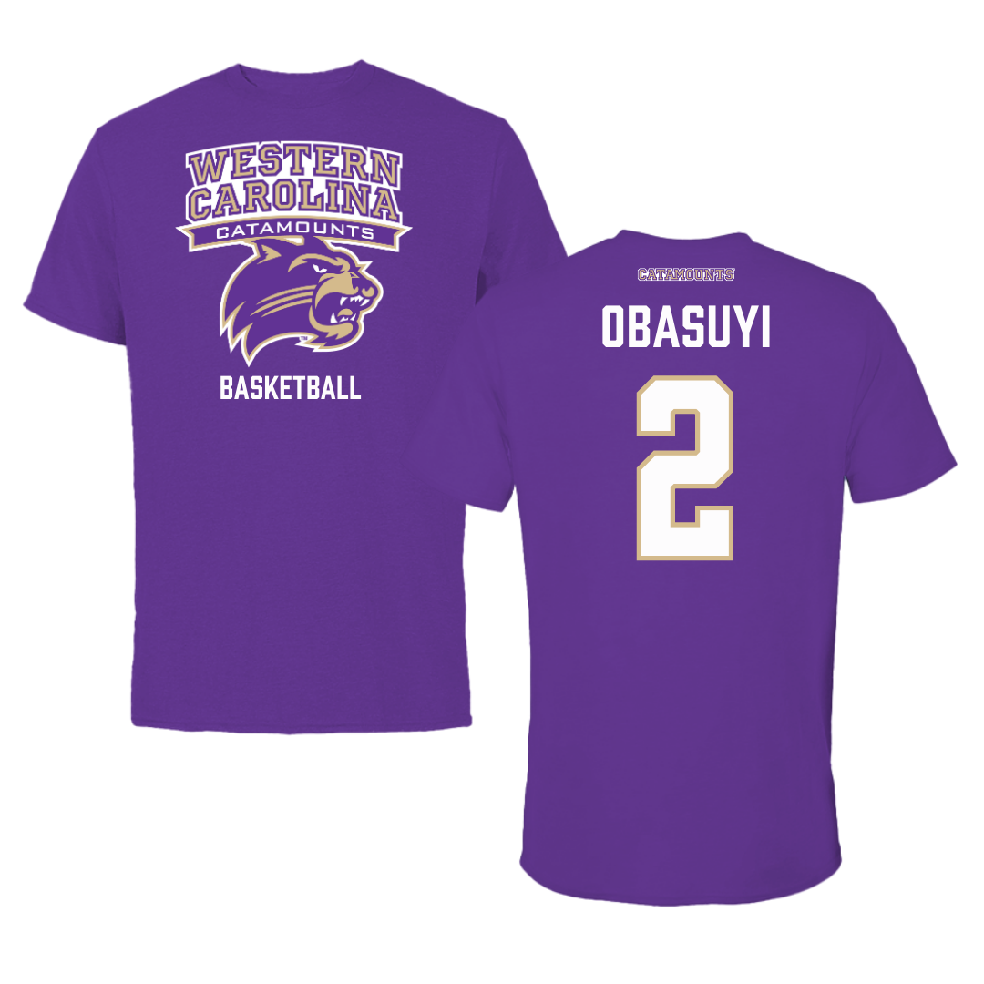 Western Carolina University Basketball Purple Tee - #2 Kehinde Obasuyi