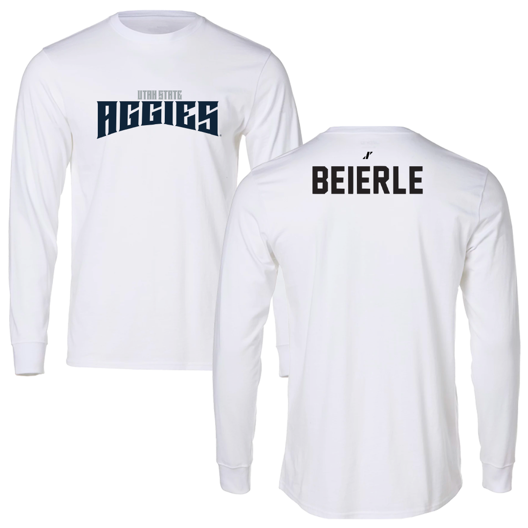 Utah State University TF and XC White Classic Performance Long Sleeve - Gavin Beierle