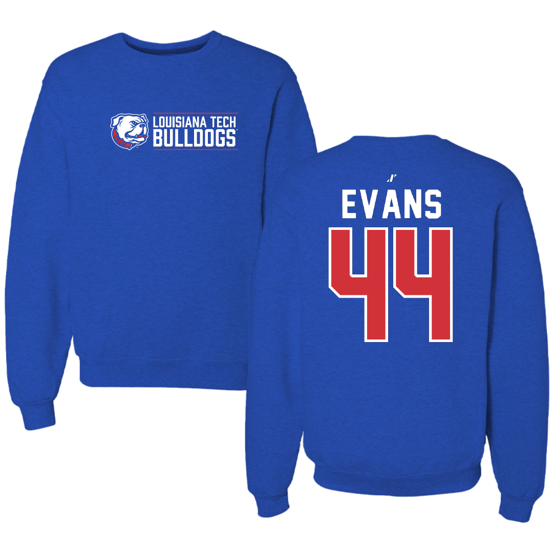 Louisiana Tech University Baseball Blue General Crewneck - #44 John Evans