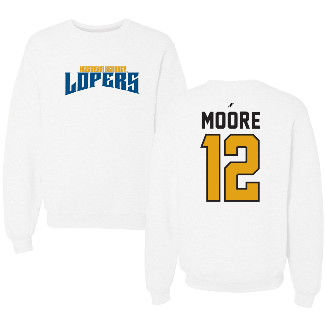 University of Nebraska at Kearney Basketball White Classic Crewneck - #12 Samantha Moore