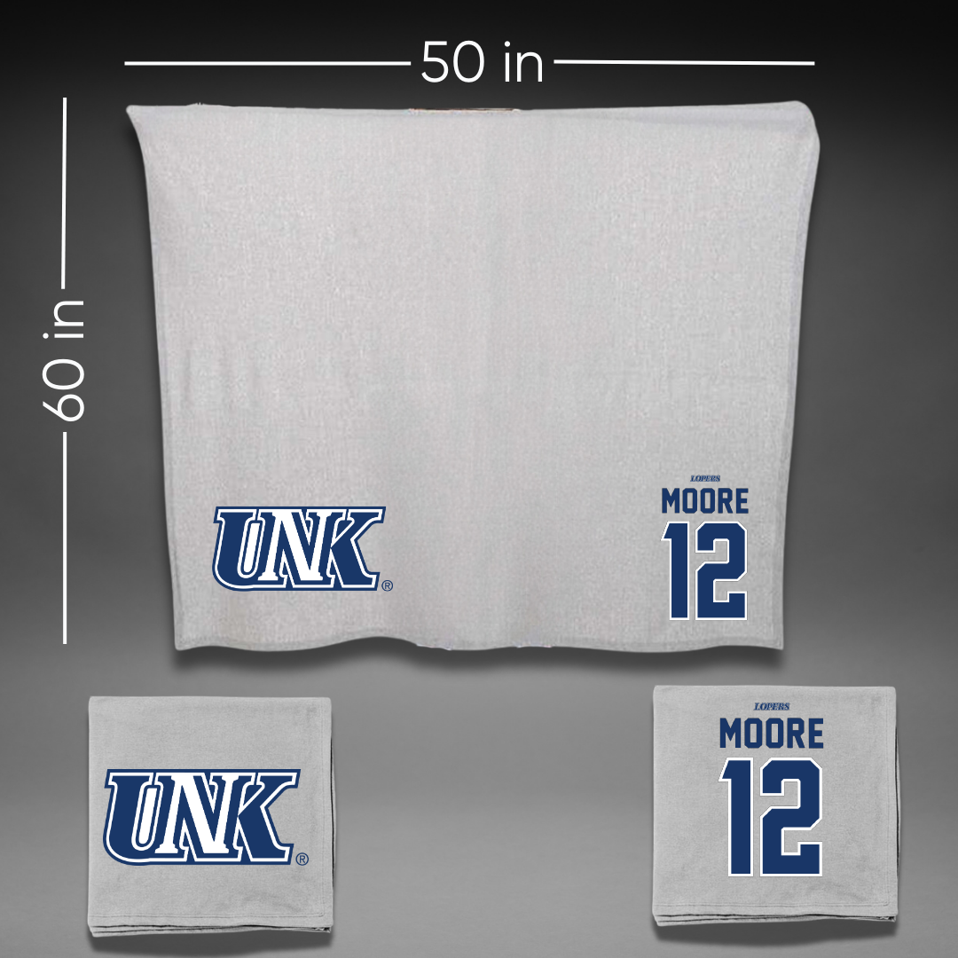 University of Nebraska at Kearney Basketball Gray Blanket - #12 Samantha Moore