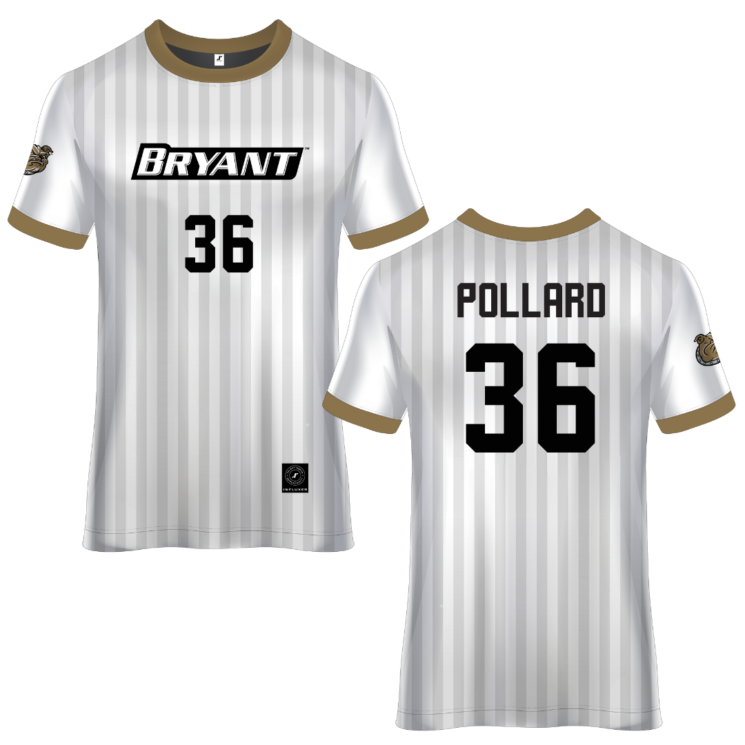 Bryant University White Soccer Jersey - #36 Daimon Pollard