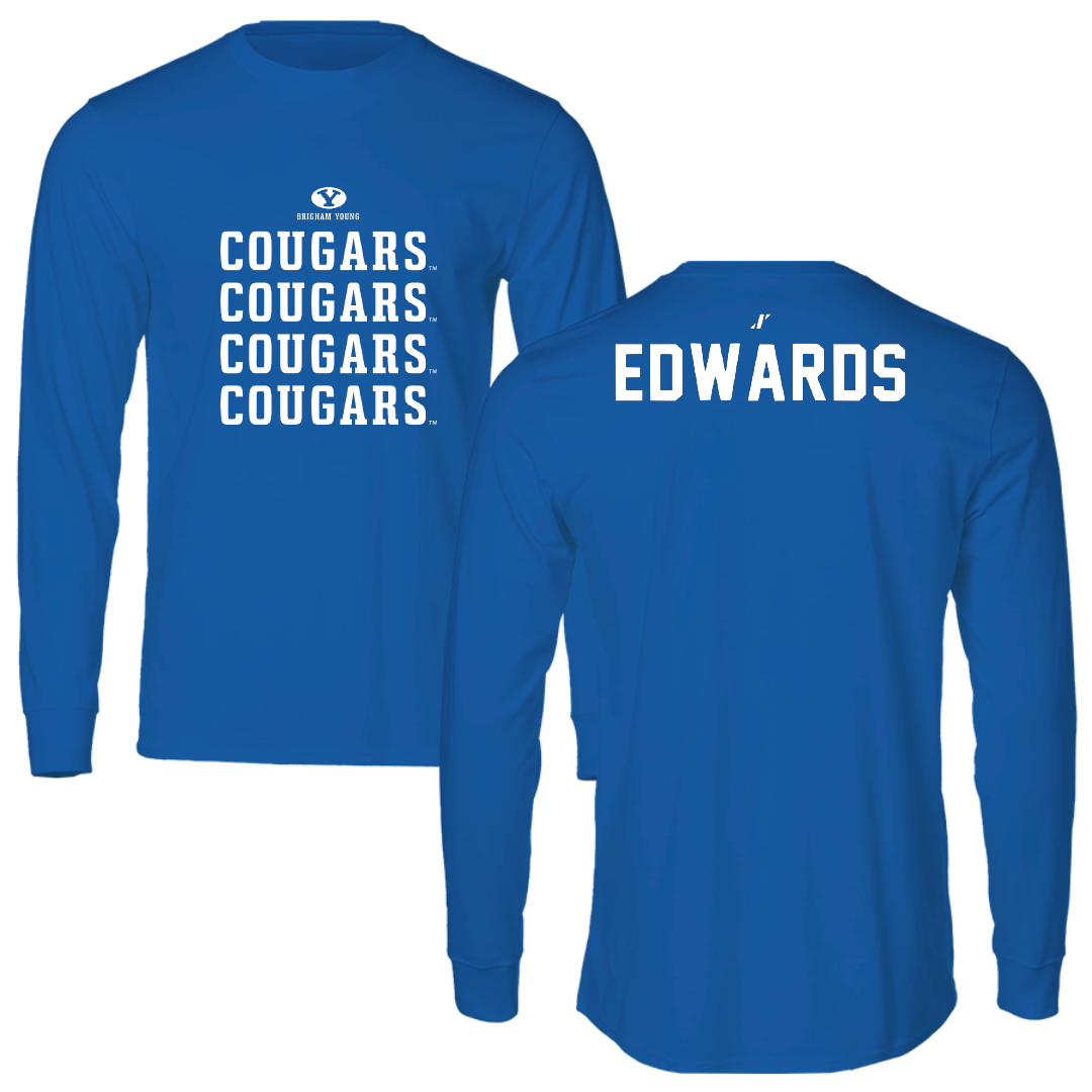 Brigham Young University Swimming & Diving Blue General Performance Long Sleeve - Emerson Edwards