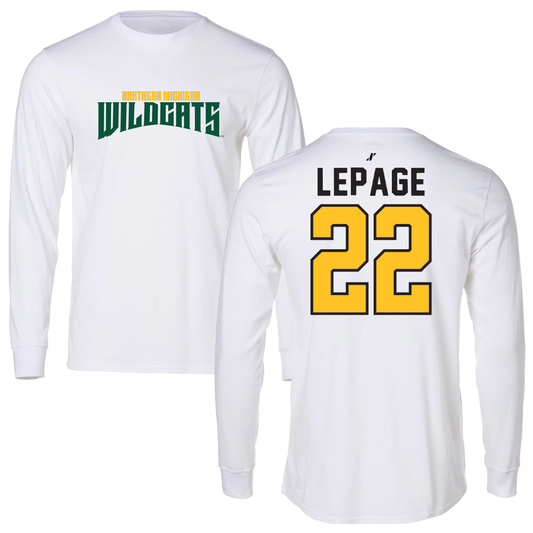 Northern Michigan University Basketball White Classic Long Sleeve - #22 Cooper LePage