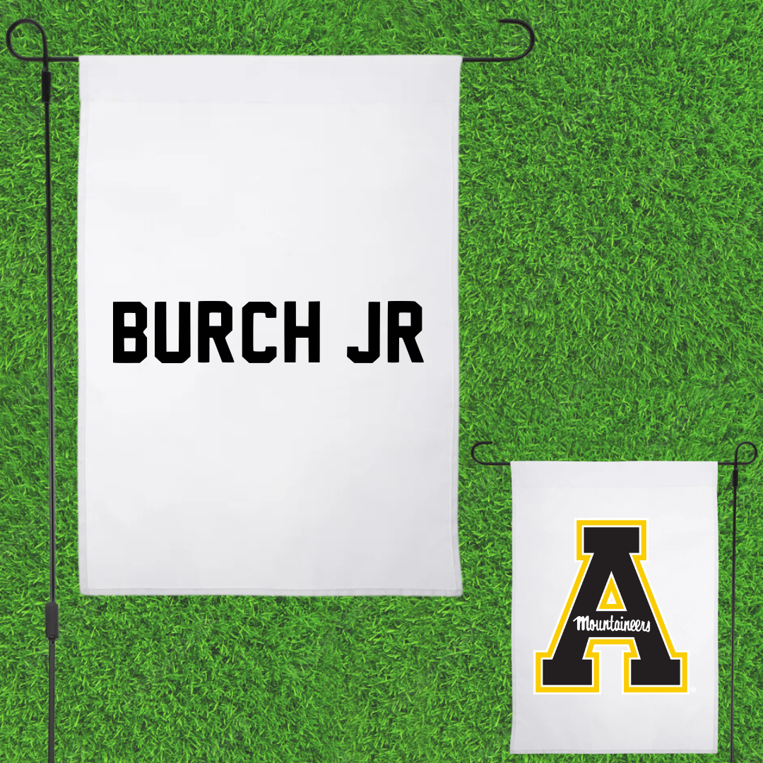 Appalachian State University TF and XC White Garden Flag - Jeremiah Burch Jr