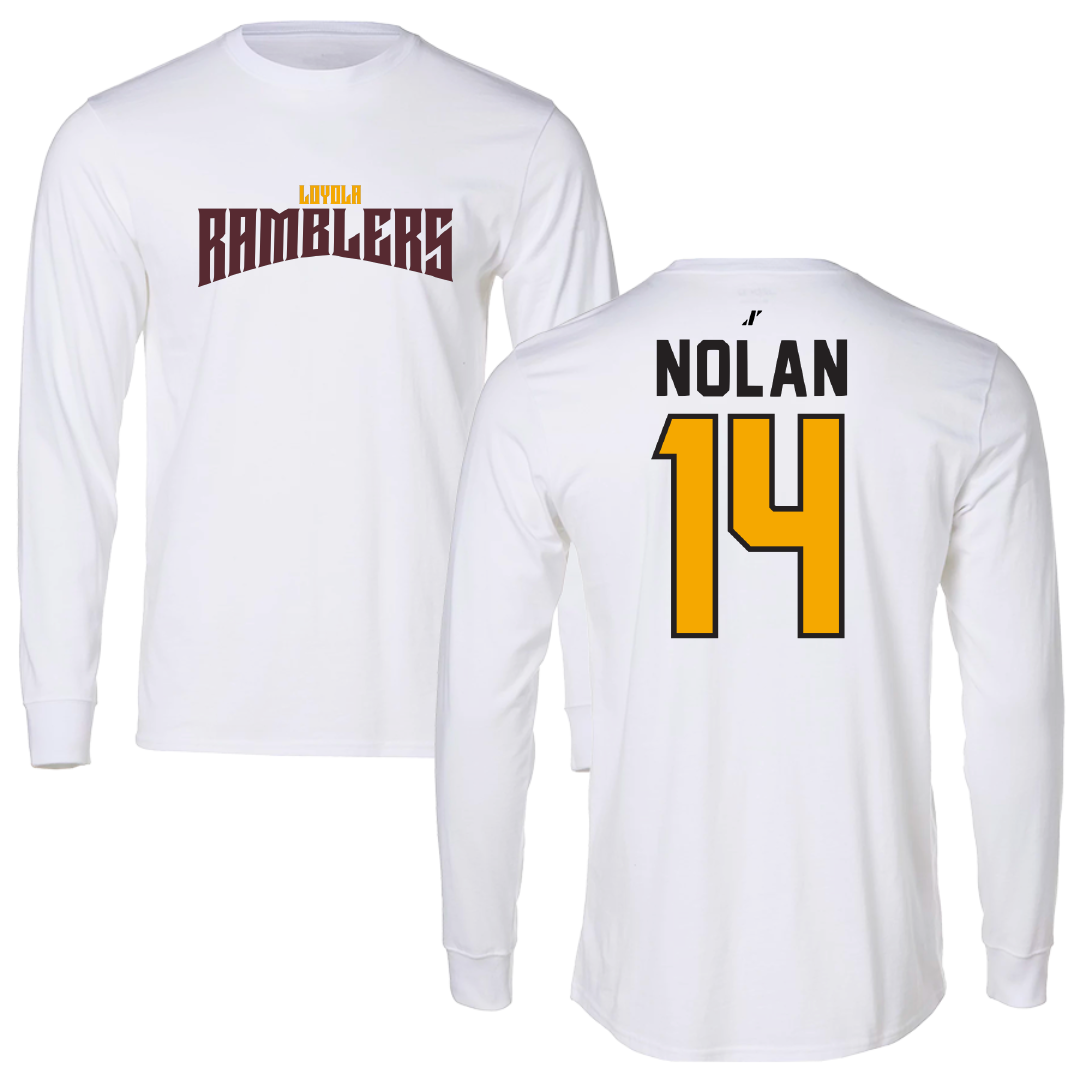 Loyola University-Chicago Basketball White Classic Long Sleeve - #14 Sophia Nolan