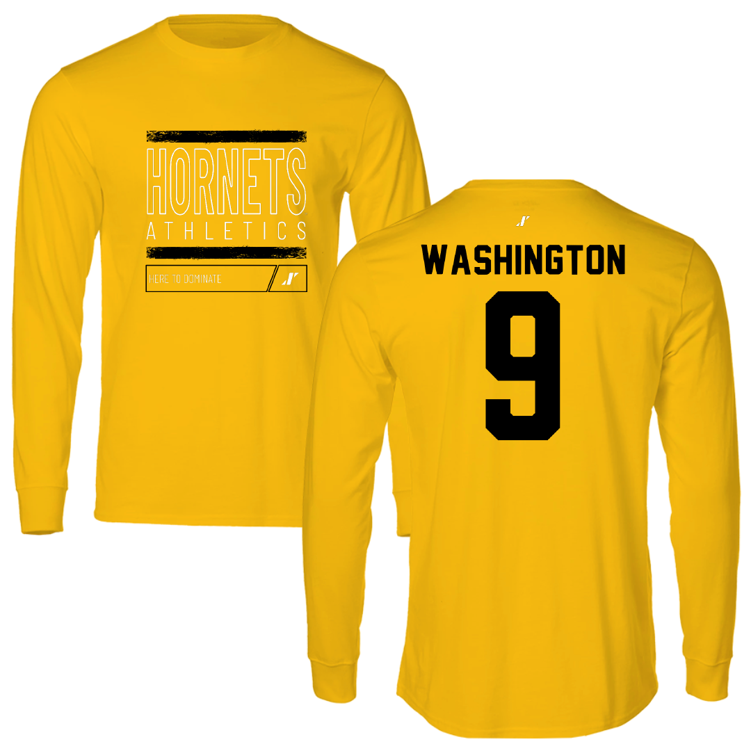 Alabama State University Soccer Gold Dominate Performance Long Sleeve - #9 Sydney Washington