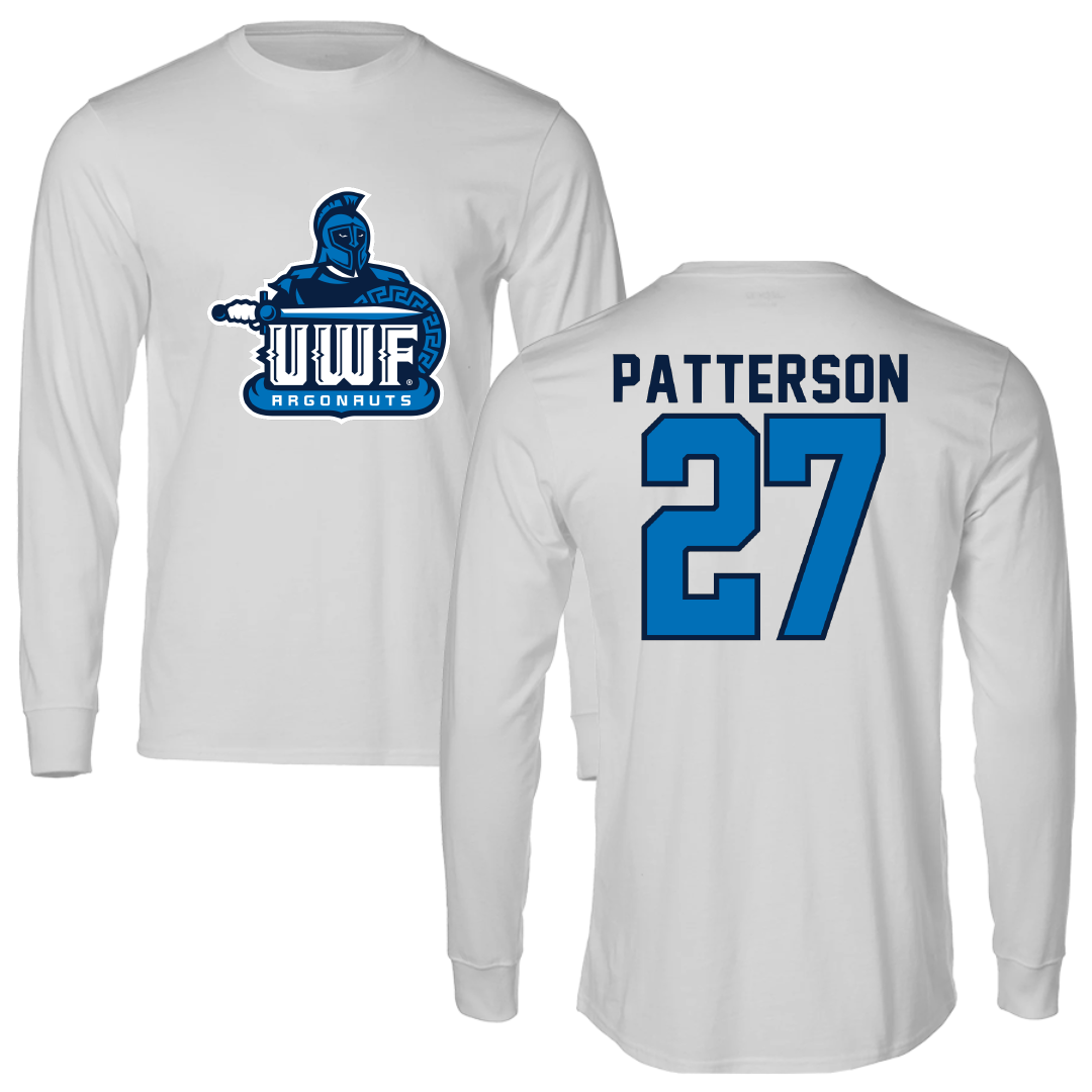 University of West Florida Football Light Gray Performance Long Sleeve - #27 Tyler Patterson