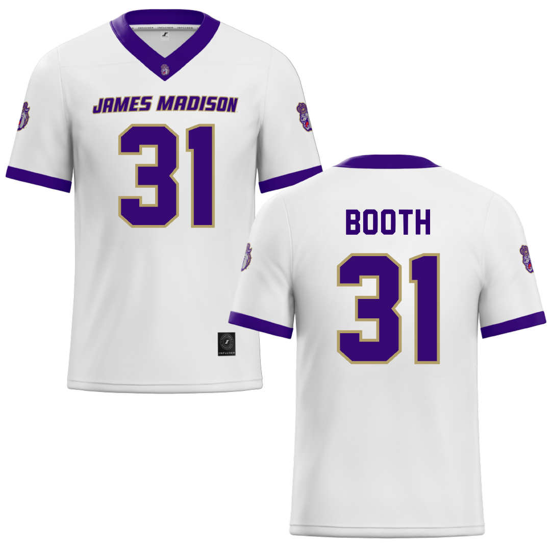 James Madison University White Football Jersey - #31 Antoine Booth