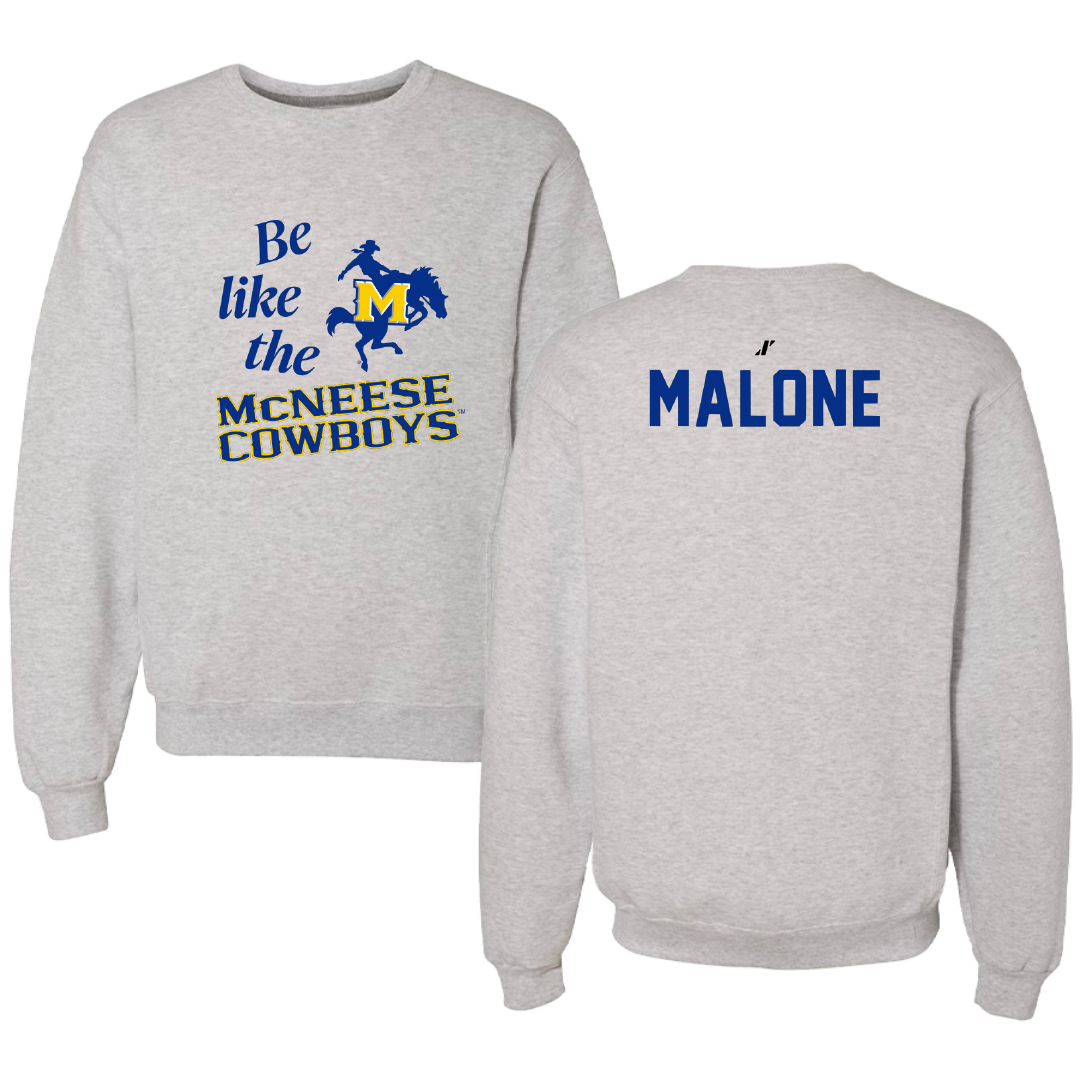 McNeese State University Beach Volleyball Light Gray Be Like Us Crewneck - McKenna Malone