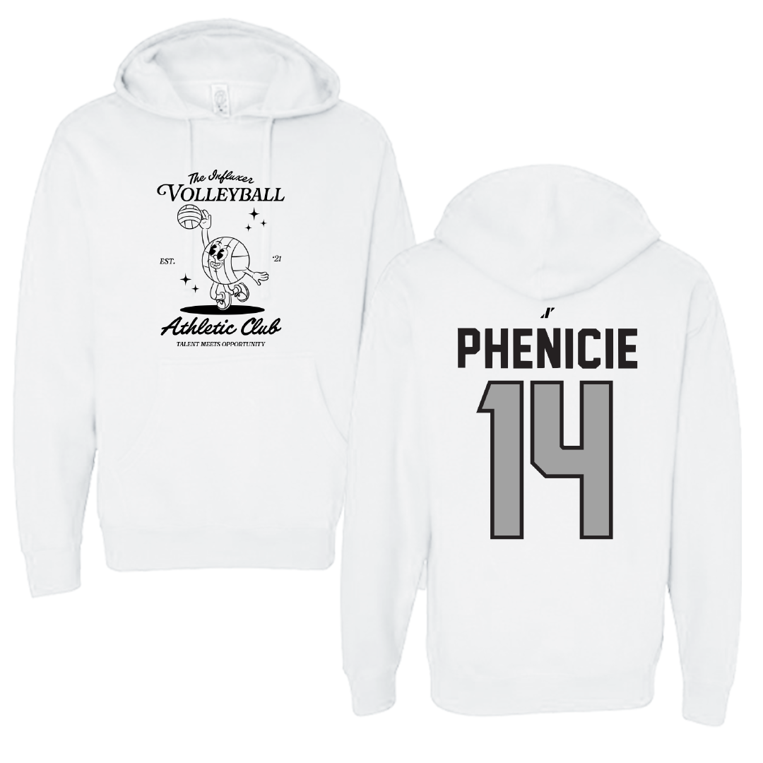 Volleyball White Influxer Athletic Club Hoodie - #14 Parker Phenicie