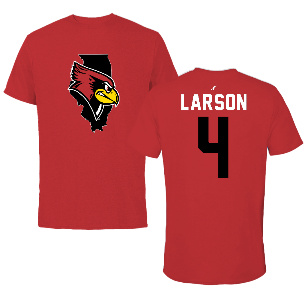 Illinois State University Softball Red State Tee - #4 Julia Larson