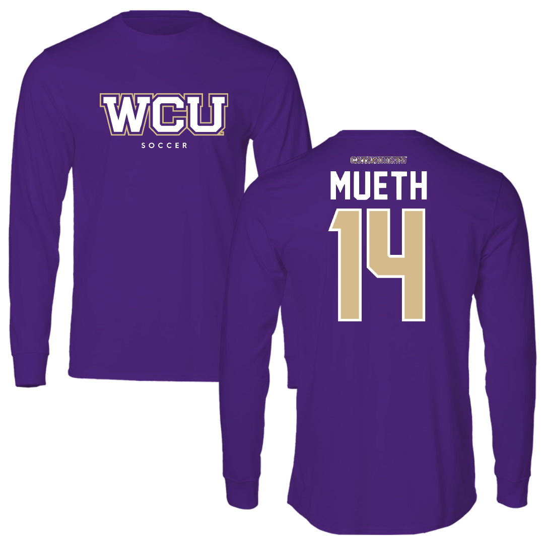 Western Carolina University Soccer Royal Purple Long Sleeve - #14 Mary Mueth