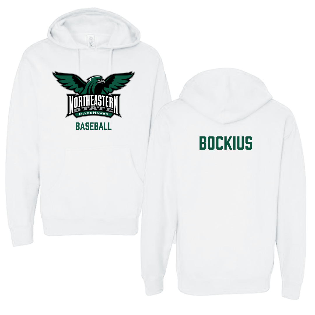 Northeastern State University Baseball White Hoodie - Brazen Bockius