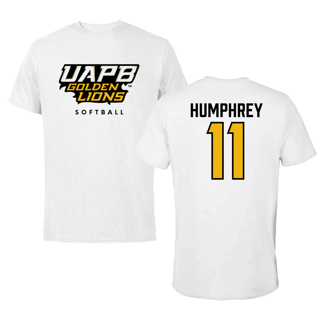 University of Arkansas-Pine Bluff Softball White Performance Tee - #11 Traelen Humphrey
