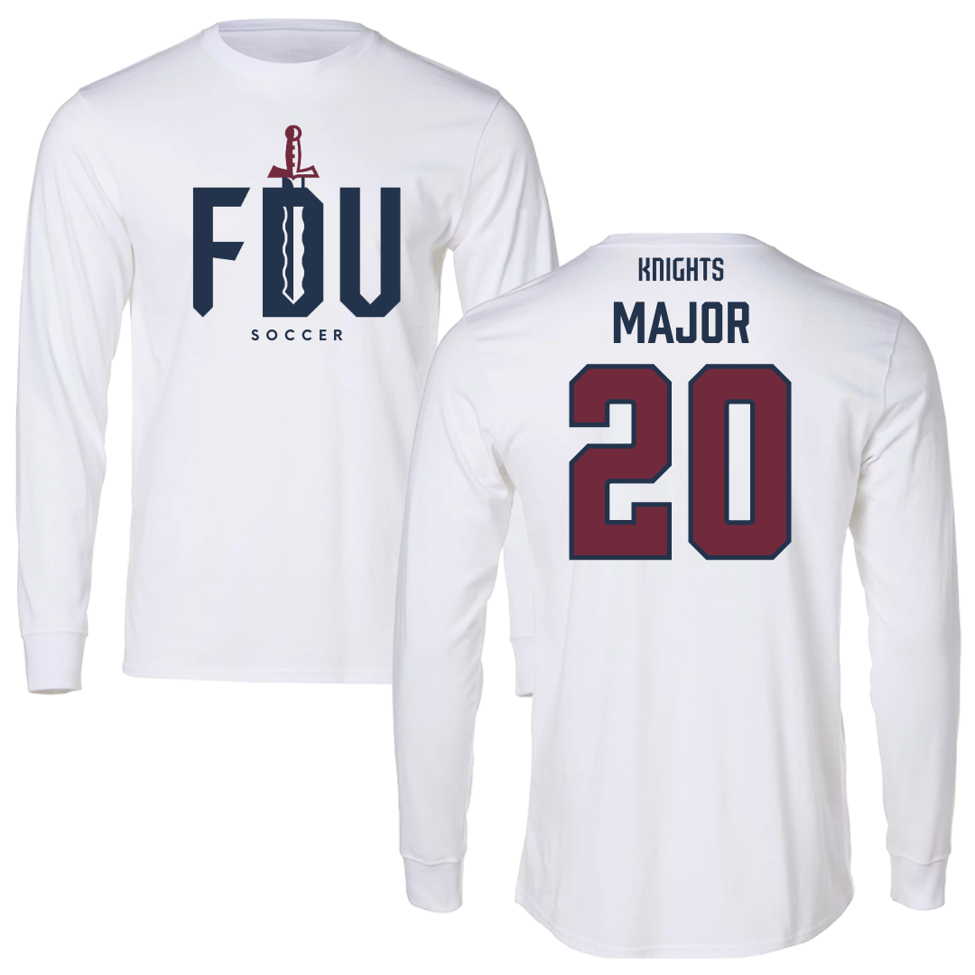 Fairleigh Dickinson University-Metropolitan Campus Soccer White Long Sleeve - #20 Madison Major