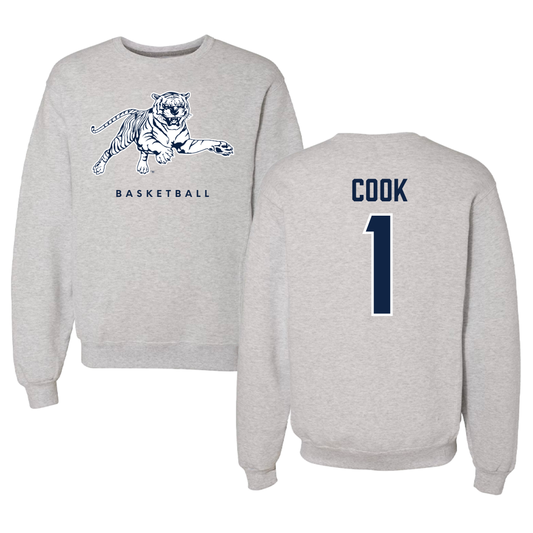 Jackson State University Basketball Gray Crewneck - #1 Zeke Cook