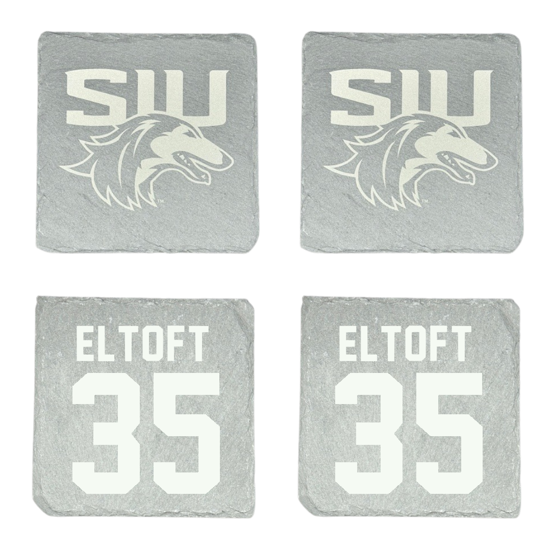 Southern Illinois University at Carbondale Baseball Stone Coaster (4 Pack)  - #35 Bennett Eltoft