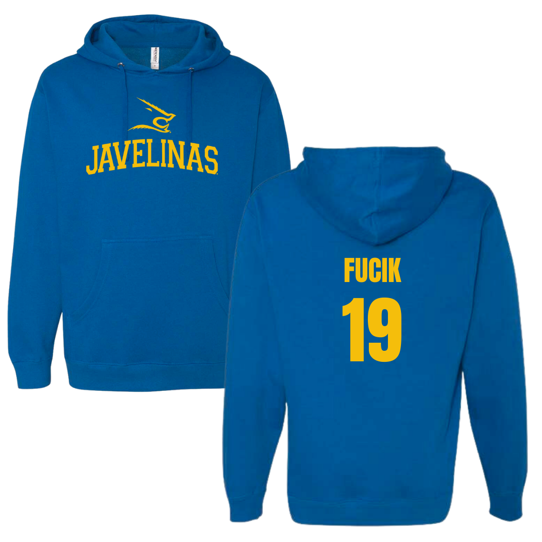 Texas A&M University-Kingsville Football Blue Hoodie - #19 Bryce Fucik
