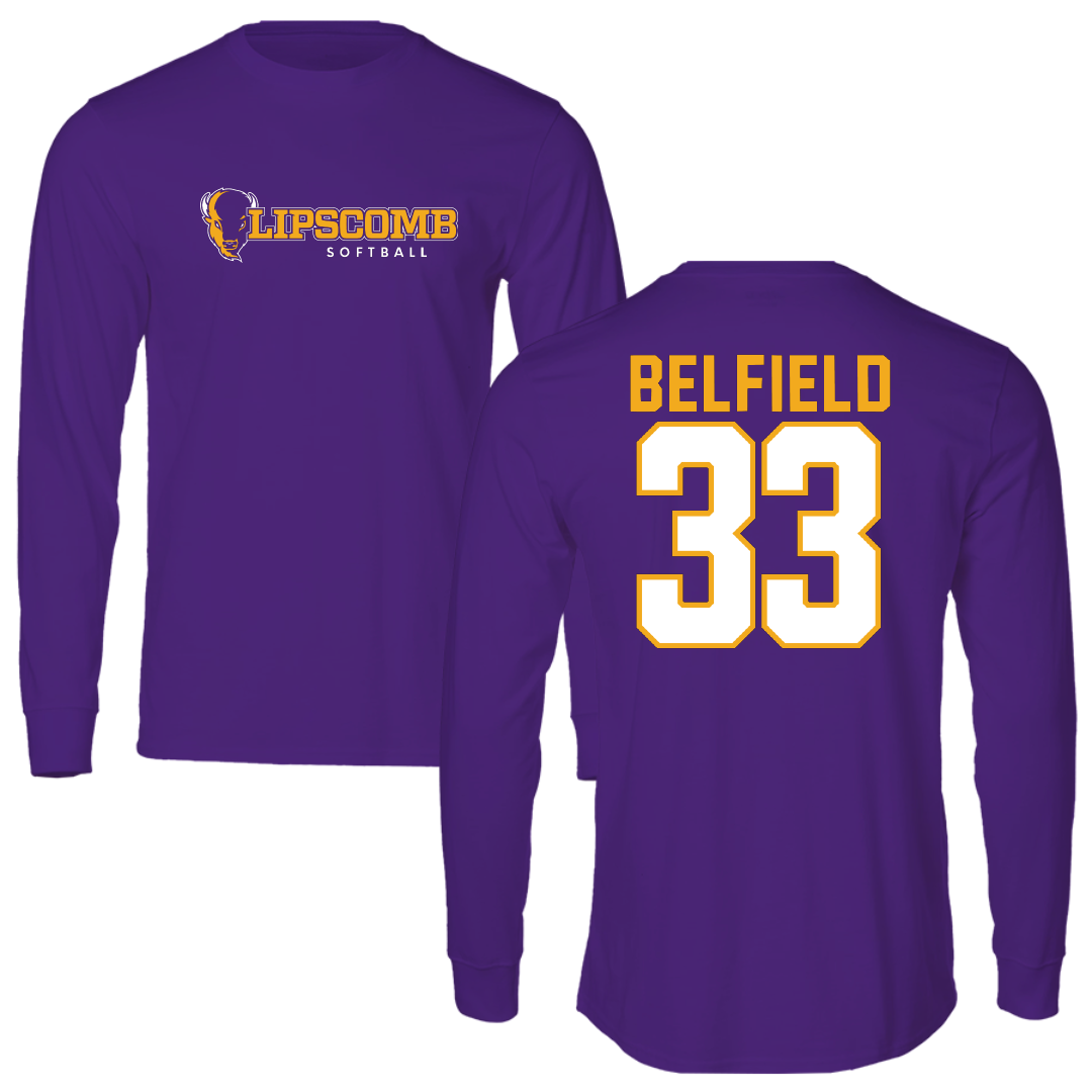 Lipscomb University Softball Purple Block Long Sleeve - #33 Kaylyn Belfield