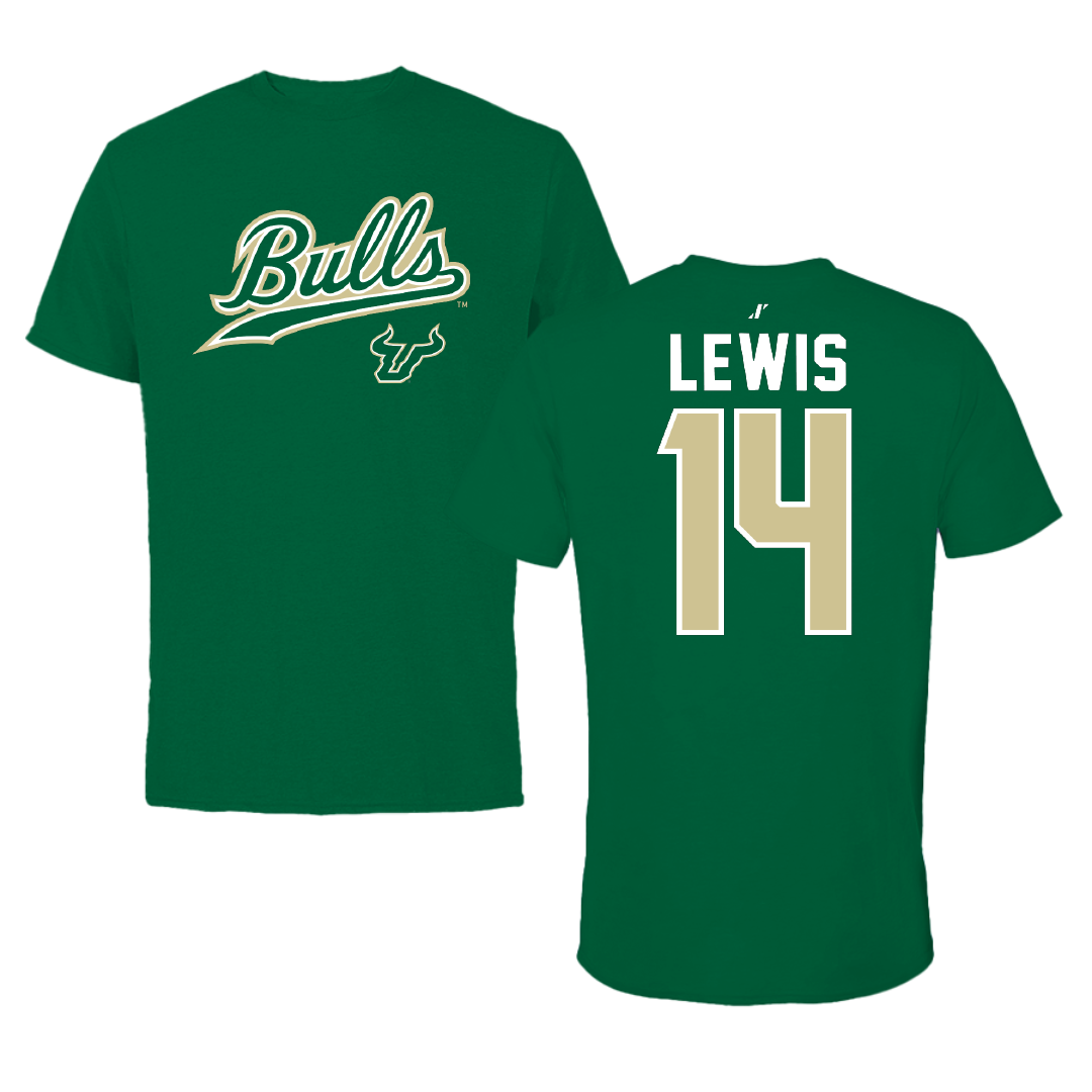 University of South Florida Volleyball Green General Tee - #14 Lauren Lewis