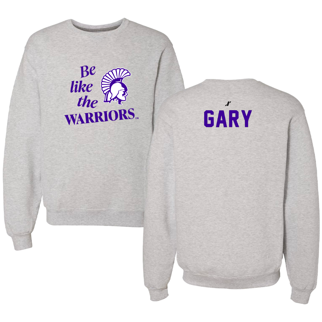 Winona State University Tennis Light Gray Be Like Us Crewneck - Skylar Gary