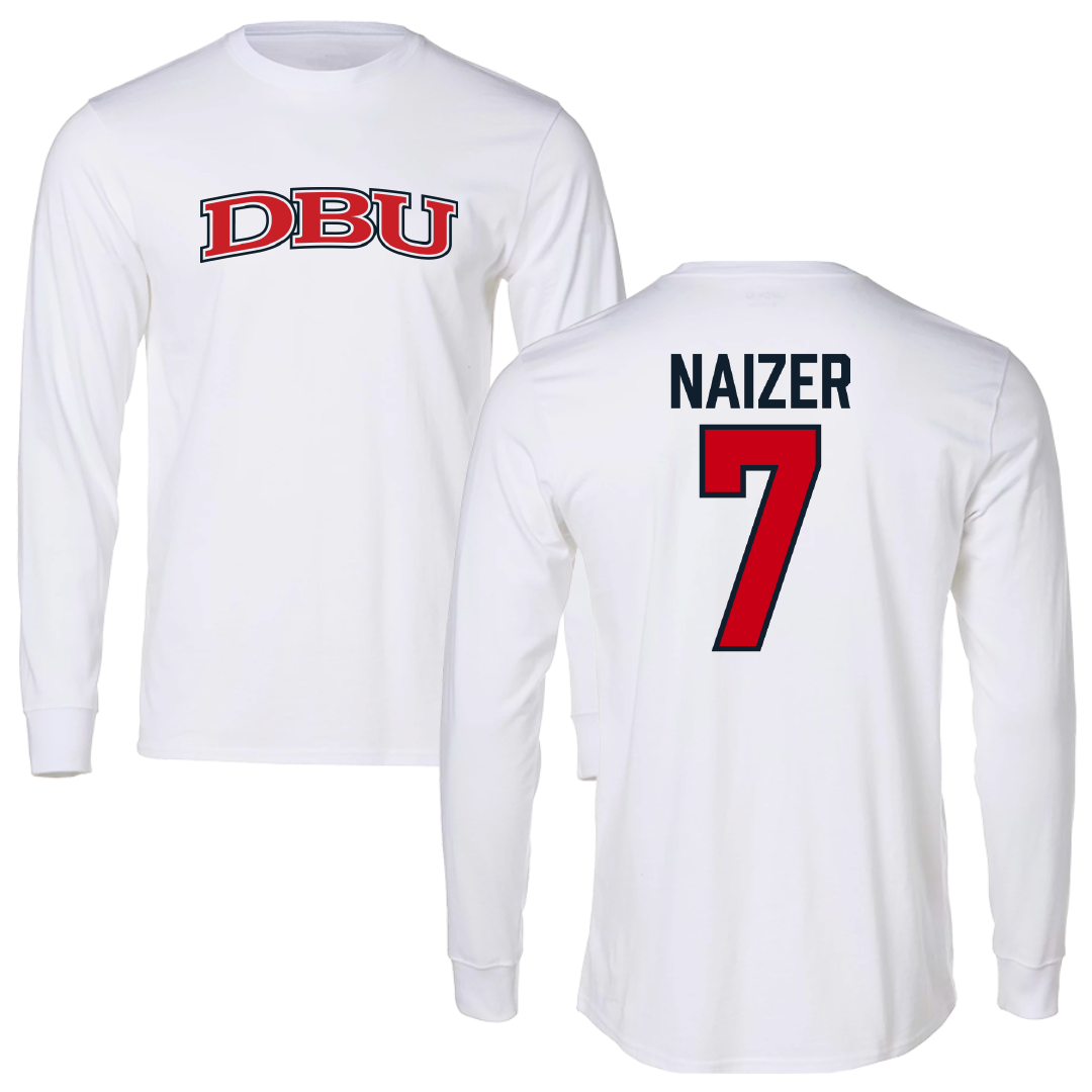 Dallas Baptist University Soccer White Performance Long Sleeve - #7 Kaleigh Naizer
