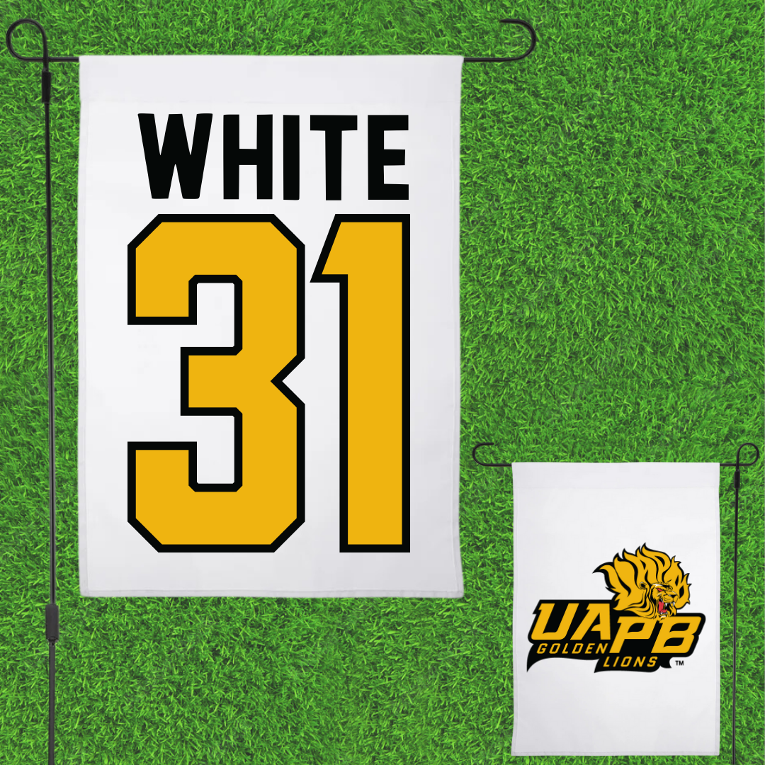 University of Arkansas-Pine Bluff Football White Garden Flag - #31 Jaylen White