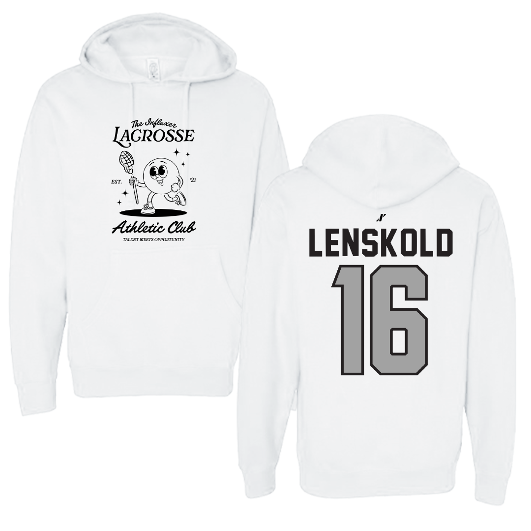 Lacrosse White Influxer Athletic Club Hoodie - #16 Colin Lenskold