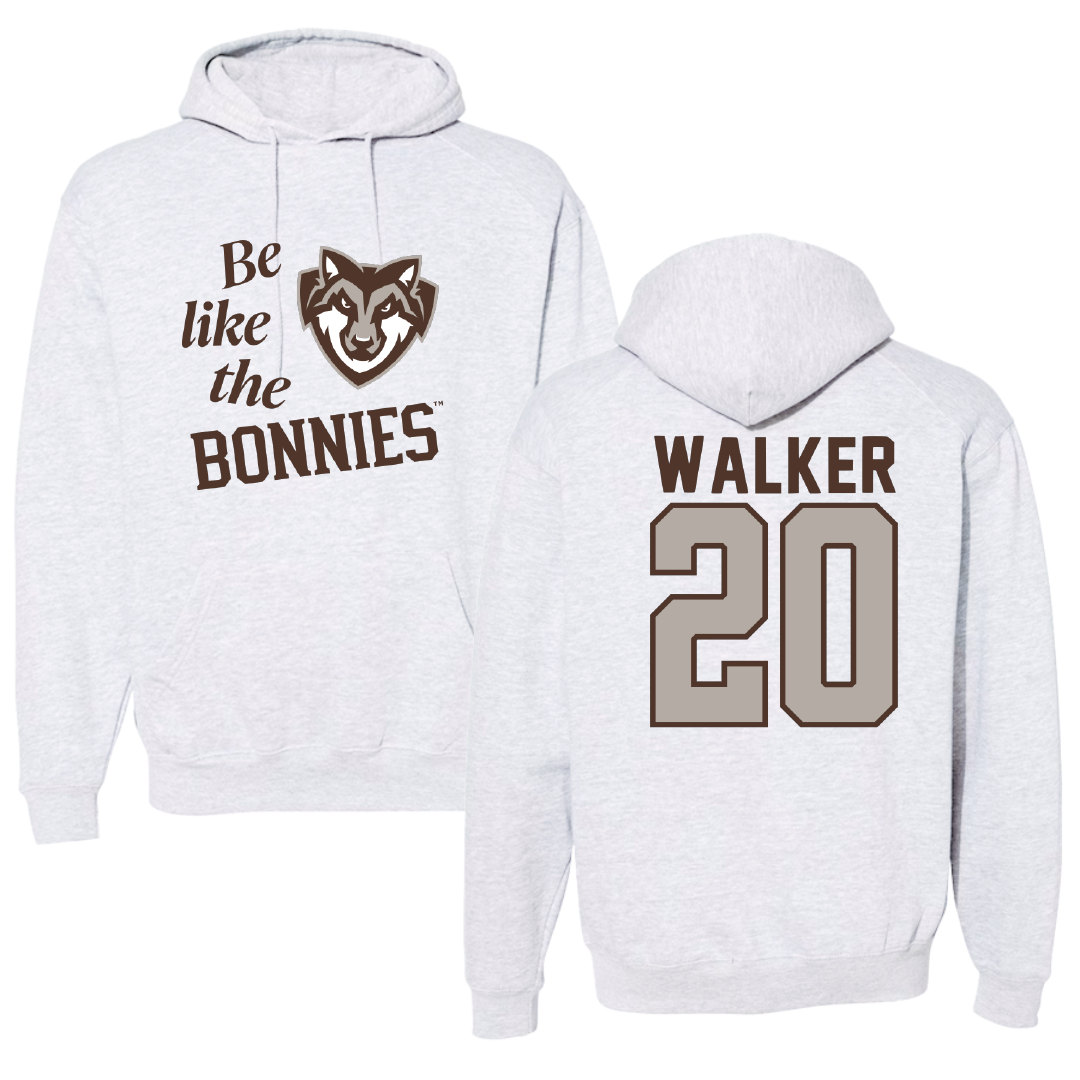 St. Bonaventure University Soccer Light Gray Be Like Us Hoodie - #20 Hannah Walker