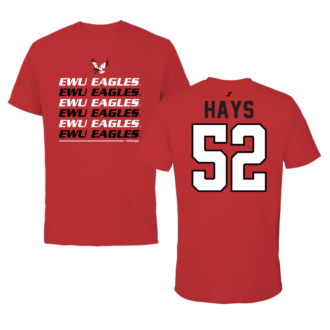 Eastern Washington University Basketball Red General Tee - #52 Bella Hays