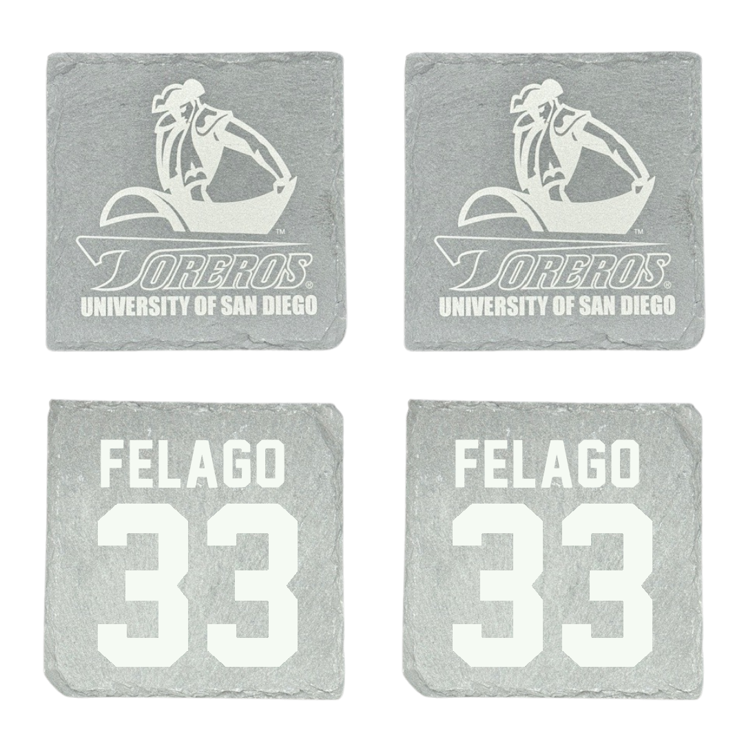 University of San Diego Football Stone Coaster (4 Pack)  - #33 Nick Felago