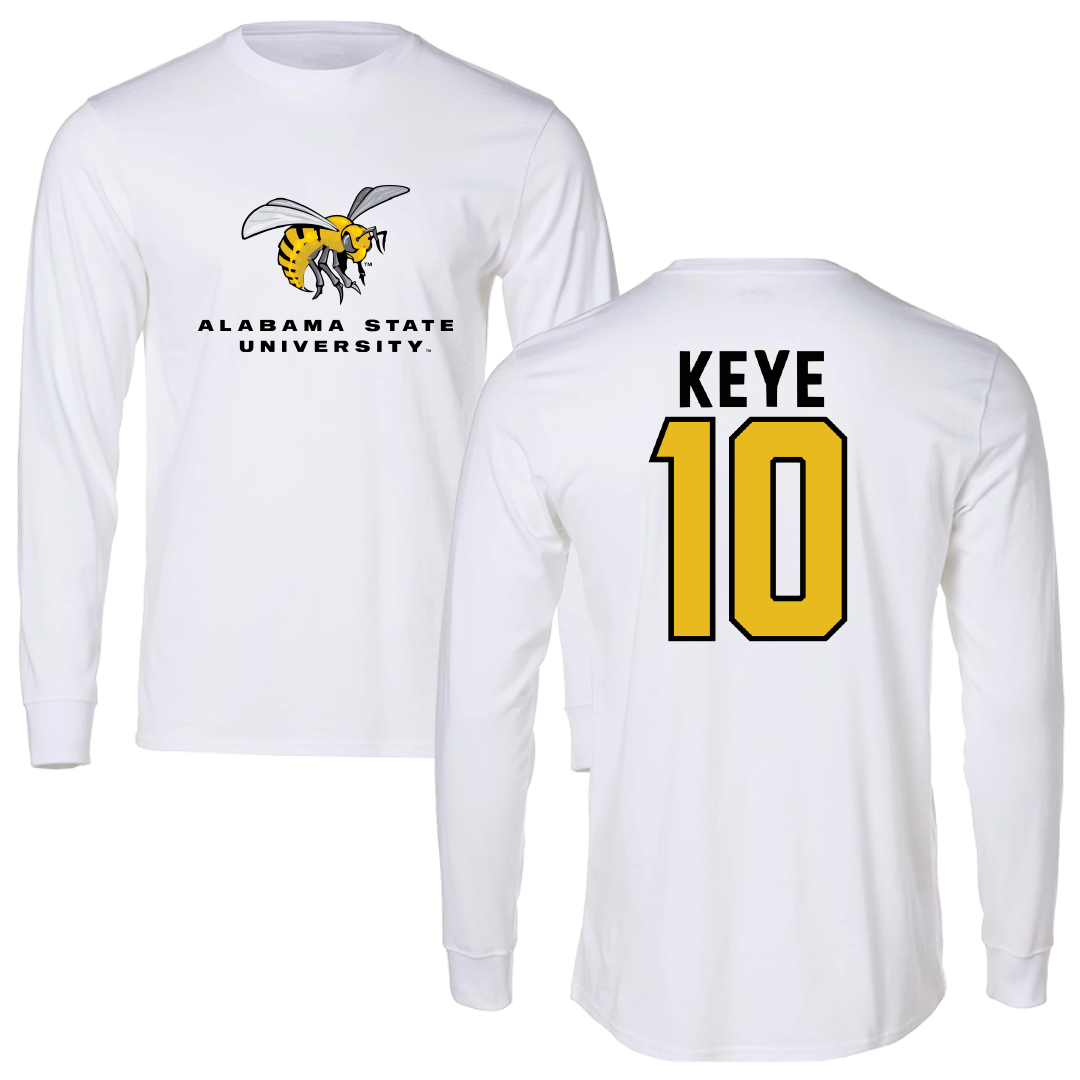 Alabama State University Football White Block Long Sleeve - #10 Kareem Keye