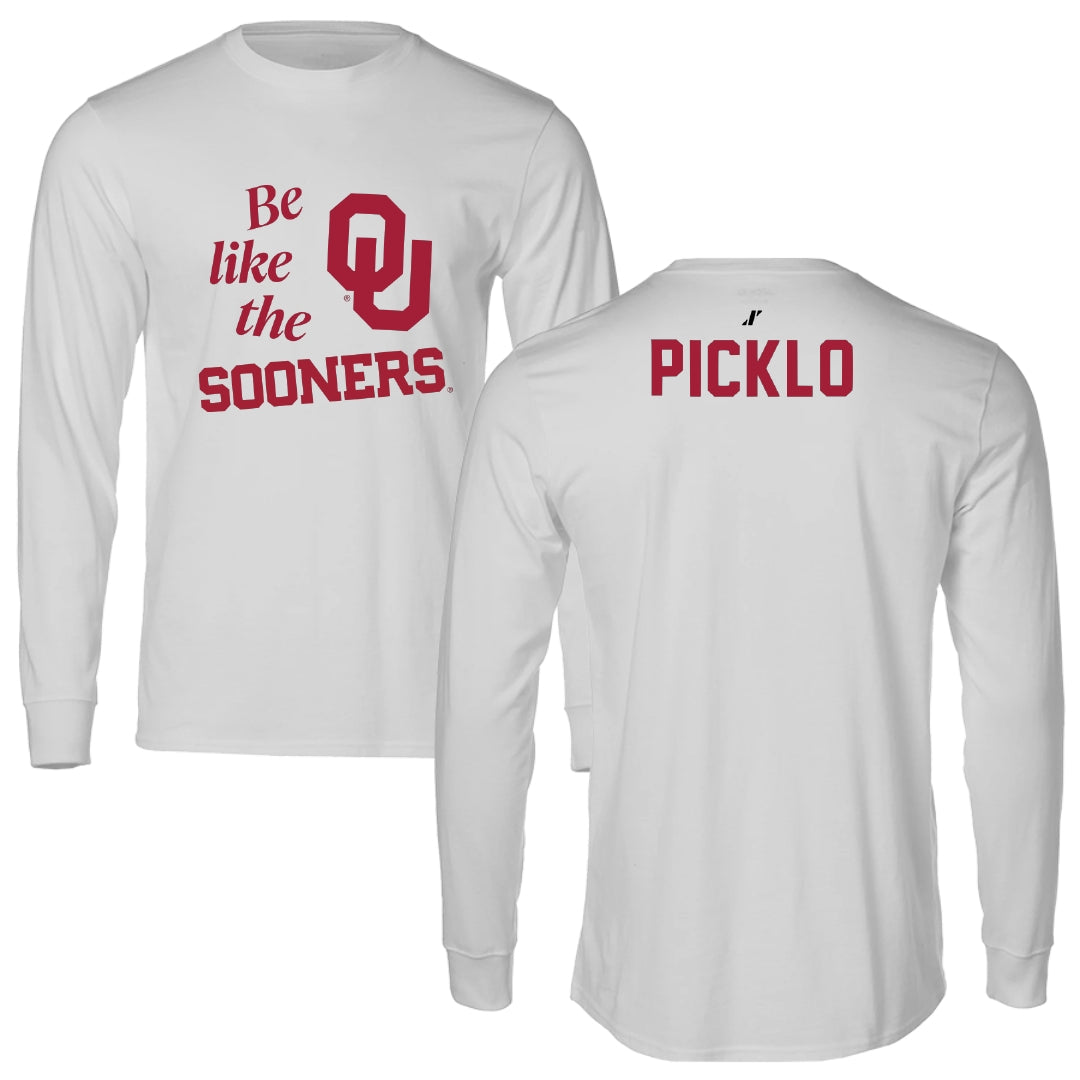 University of Oklahoma Wrestling Light Gray Be Like Us Long Sleeve - Cam Picklo
