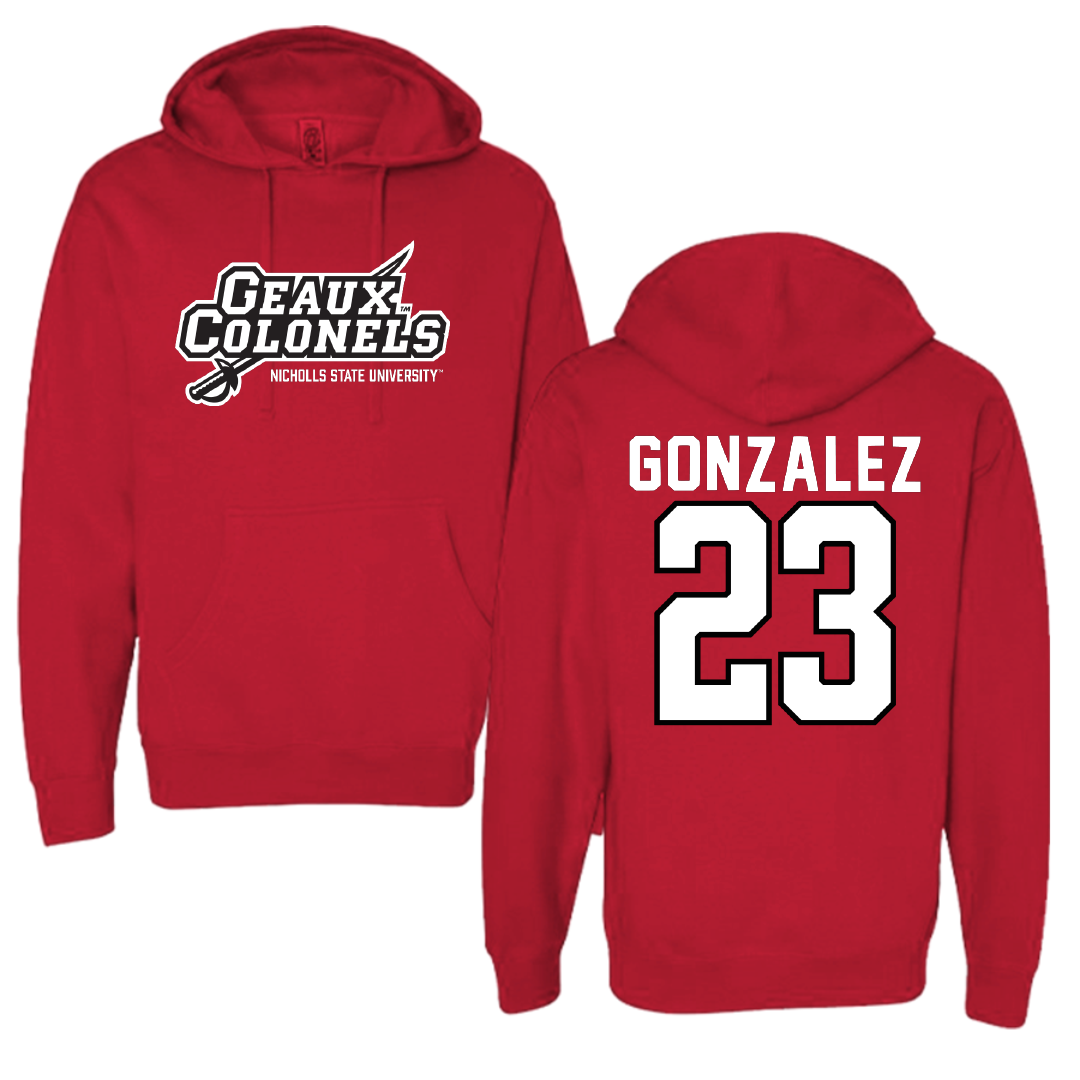 Nicholls State University Soccer Red General Hoodie - #23 Hanah Gonzalez