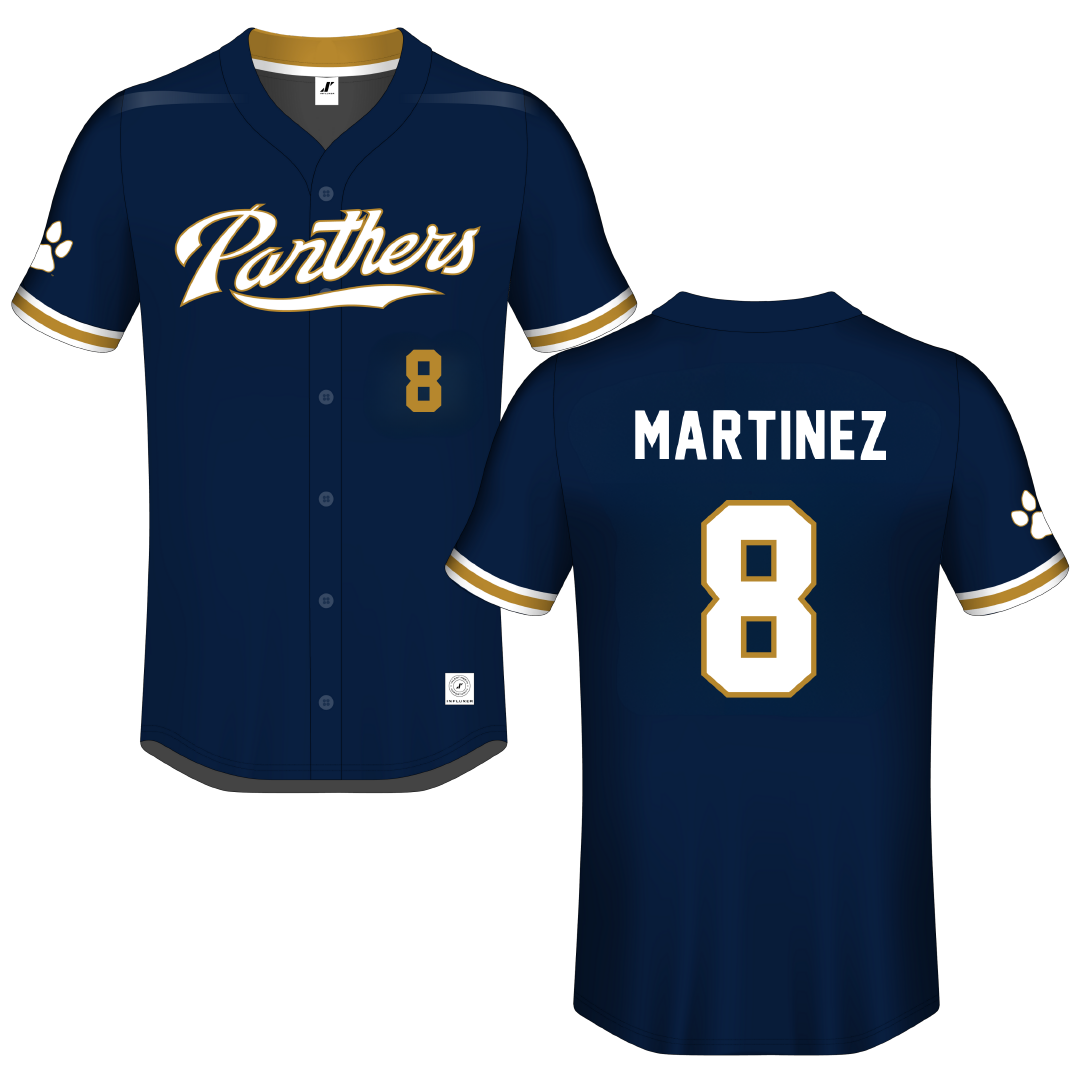 Florida International University Blue Button-Down Jersey - #8 Andre Martinez
