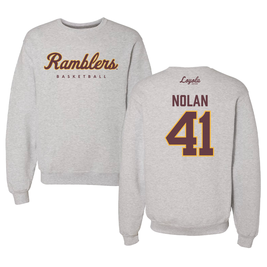 Loyola University-Chicago Basketball Gray Crewneck - #41 Emma Nolan