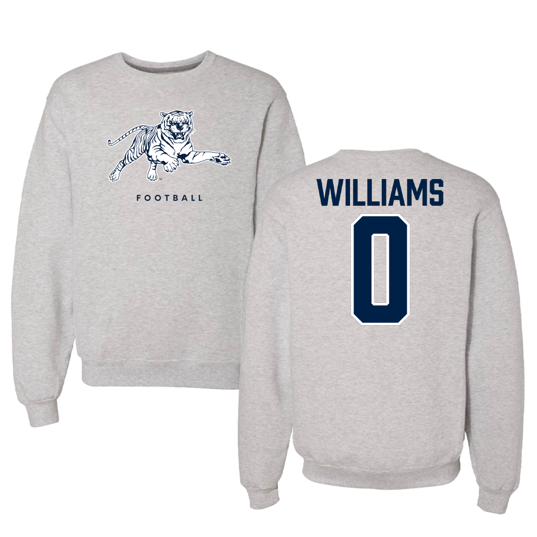 Jackson State University Football Gray Crewneck - #0 Jeremiah Williams