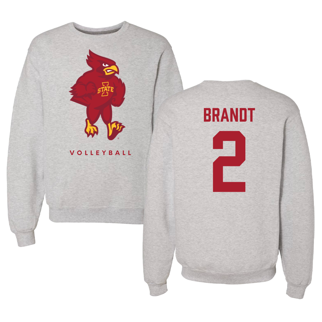 Iowa State University Volleyball Gray Crewneck - #2 Morgan Brandt