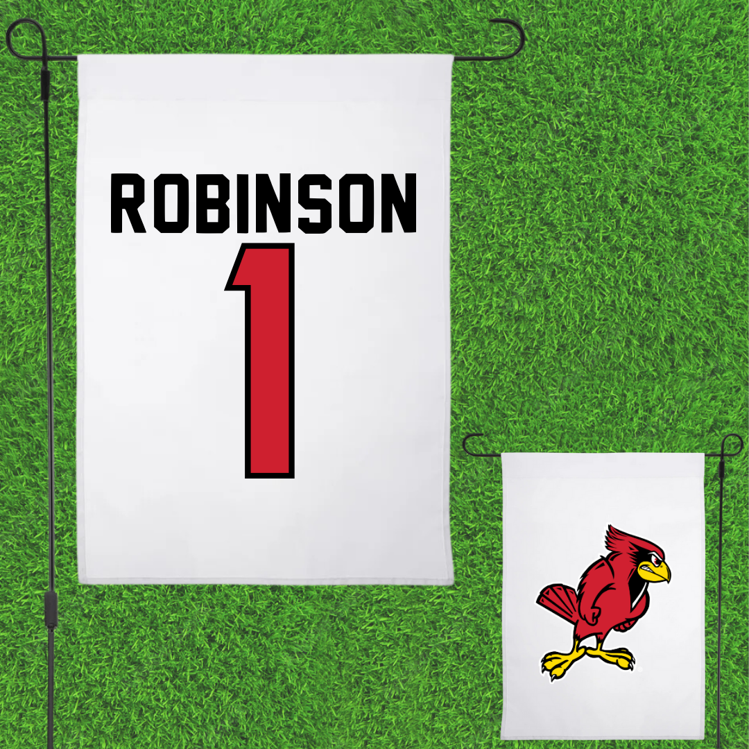 Illinois State University Baseball White Garden Flag - #1 Shai Robinson