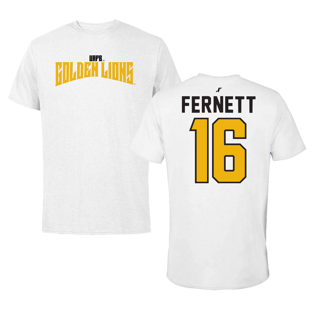 University of Arkansas-Pine Bluff Football White Classic Performance Tee - #16 Allen Fernett