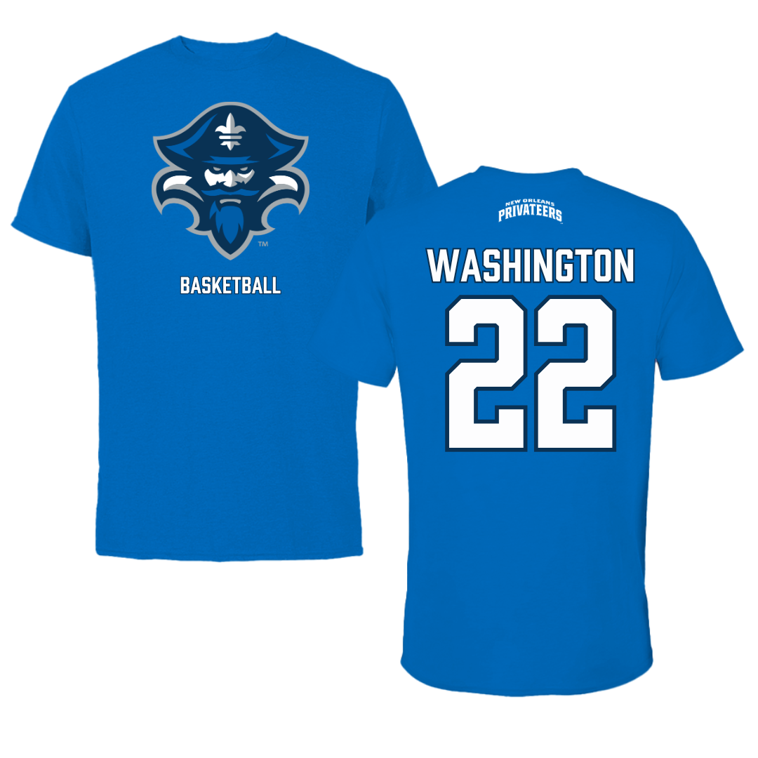 University of New Orleans Basketball Blue Mascot Performance Tee - #22 Darrius Washington