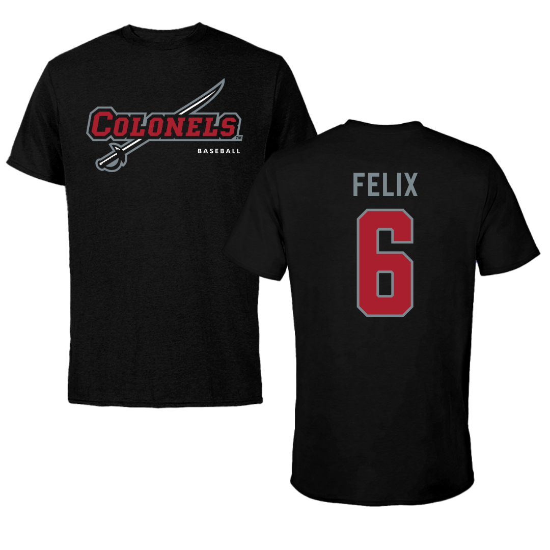 Nicholls State University Baseball Black Performance Tee - #6 Garrett Felix