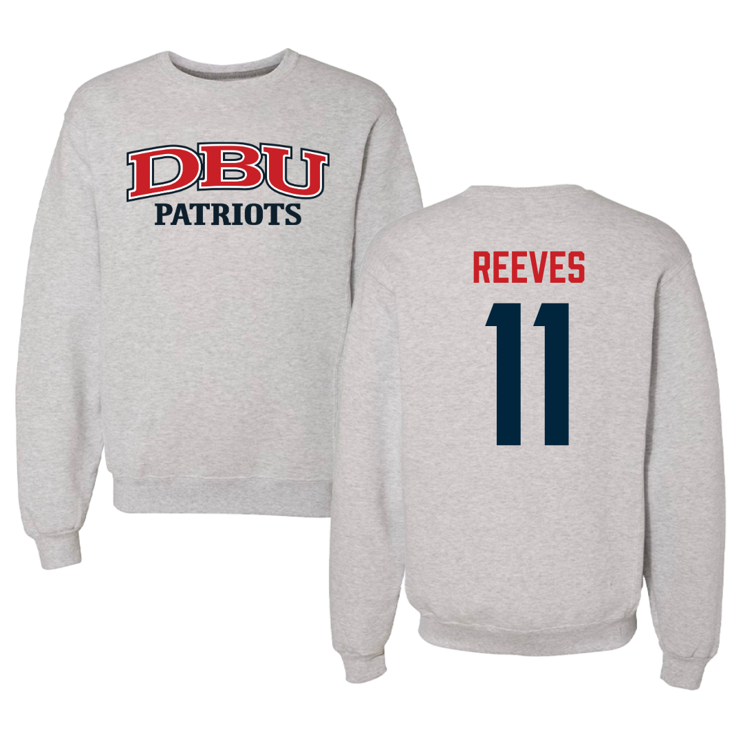Dallas Baptist University Volleyball Gray Crewneck - #11 Price Reeves