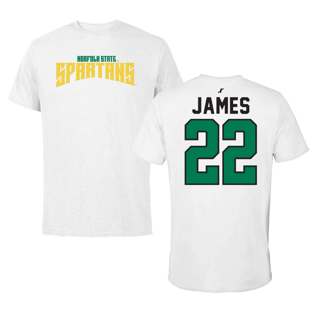 Norfolk State University Football White Classic Tee - #22 Andrew James