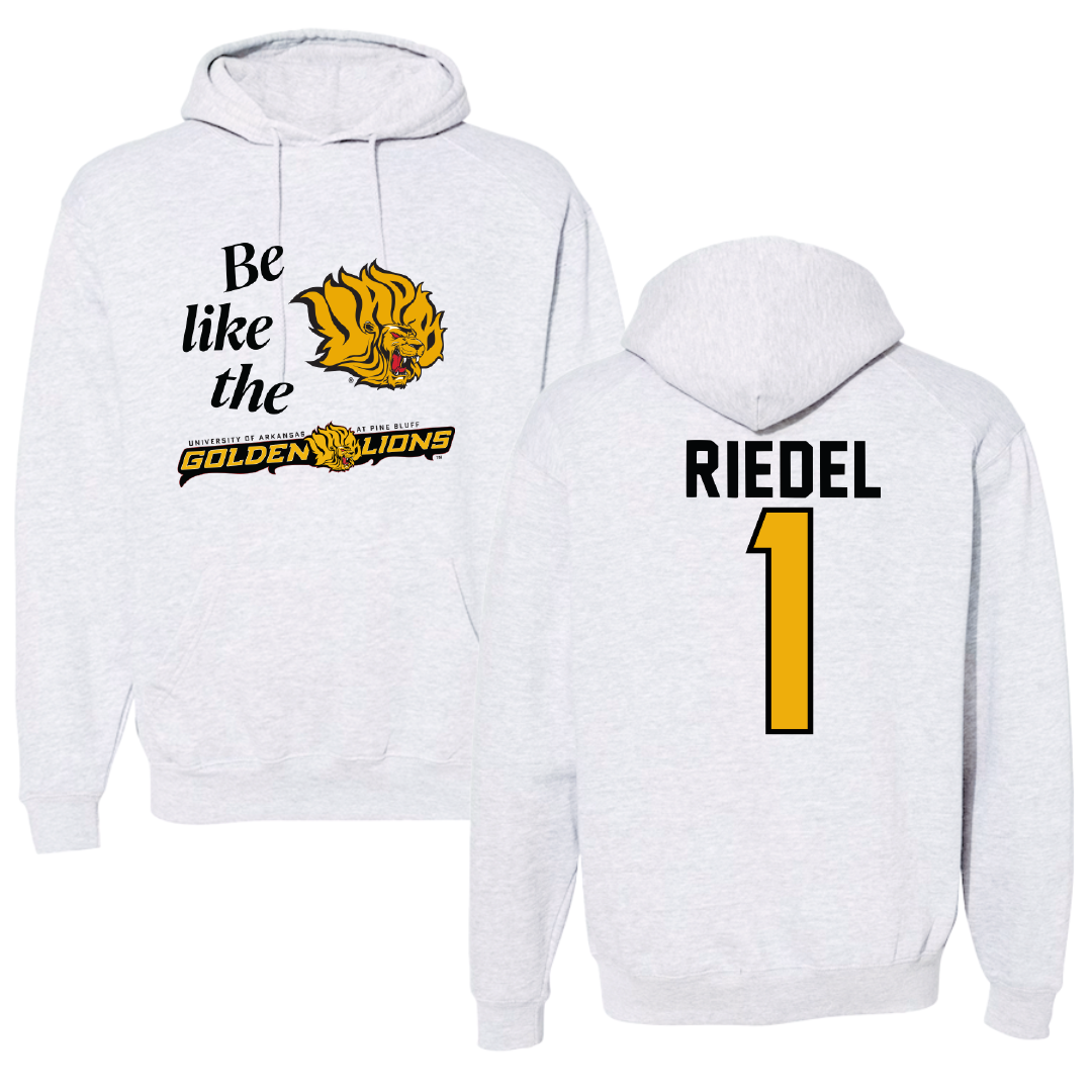 University of Arkansas-Pine Bluff Soccer Light Gray Be Like Us Hoodie - #1 Makaila Riedel
