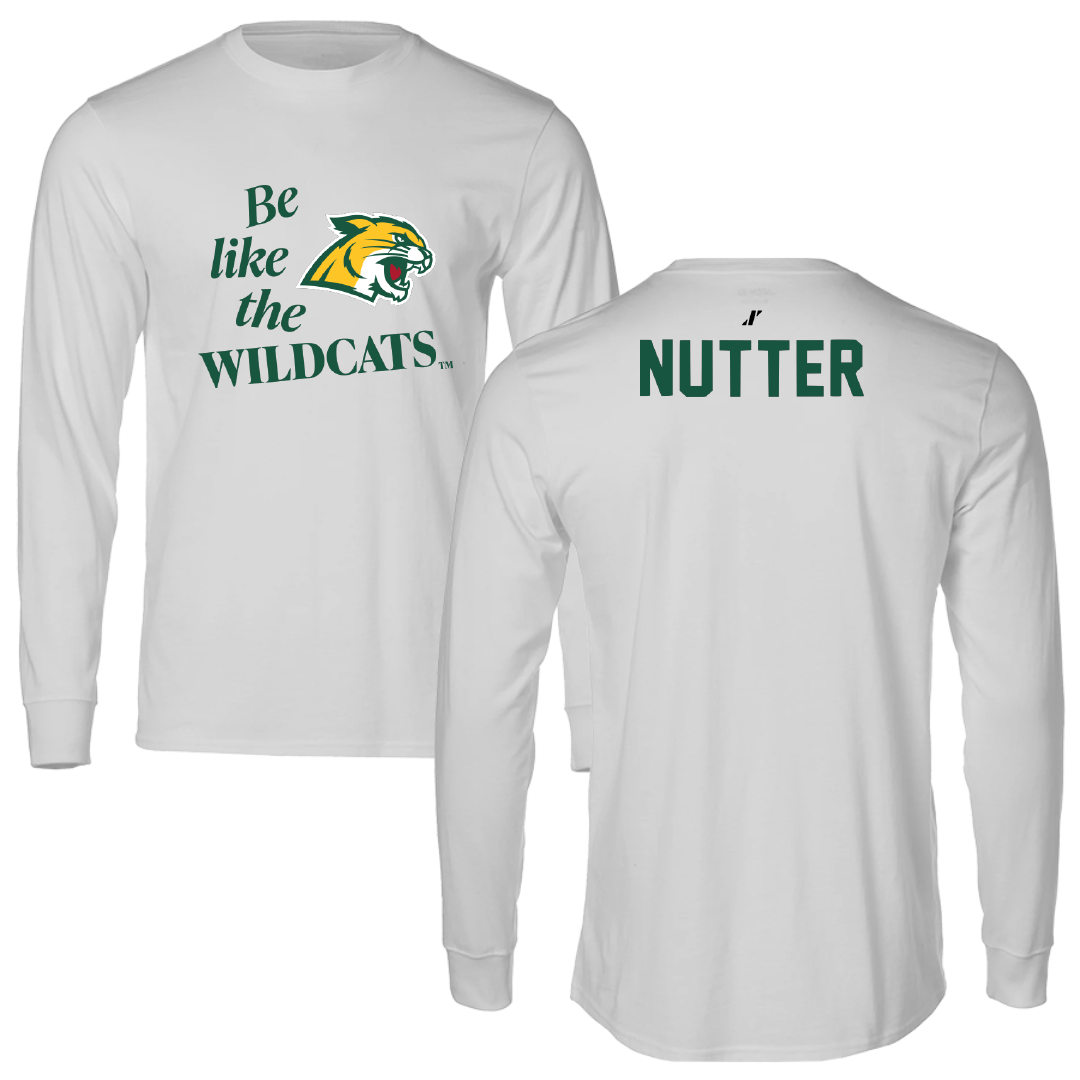 Northern Michigan University Greco-Roman Wrestling Light Gray Be Like Us Long Sleeve - Aidan Nutter